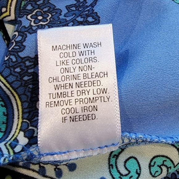 Apt. 9 Bold Retro style Printed Colorful Button front Top Size Large - Picture 15 of 16